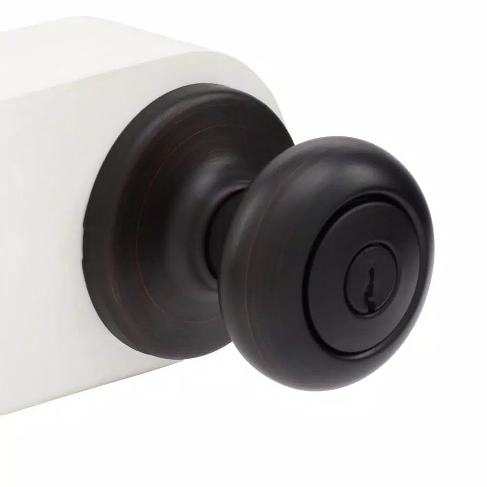 Kwikset Cove Keyed Entry Door Knob, Venetian Bronze