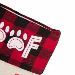 Glitzhome 21 in. LED Embroidered Linen Christmas Stocking - Dog Theme thumbnail 4