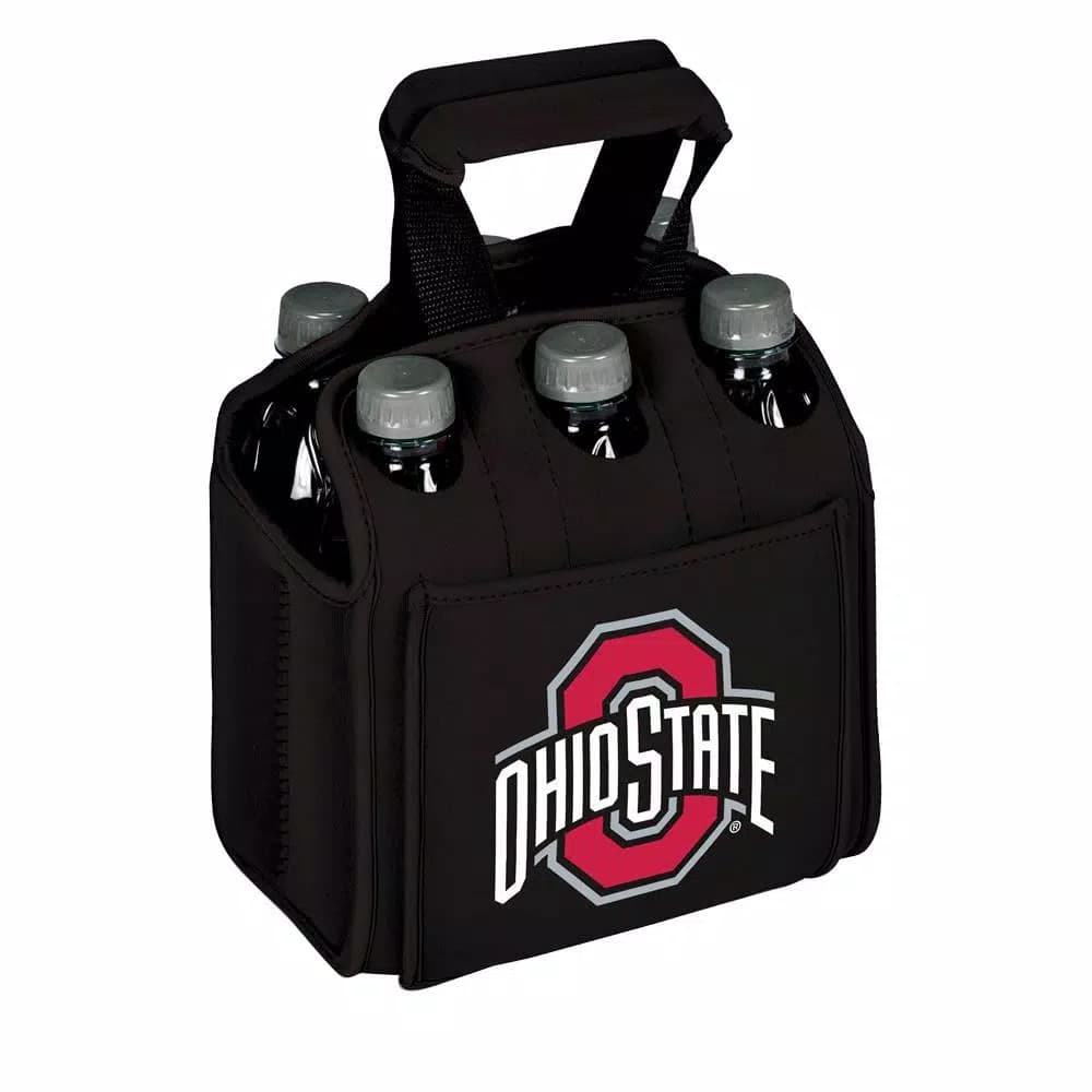 Picnic Time Ohio State University Buckeyes 6-Bottle Insulated Neoprene Beverage Carrier - Black