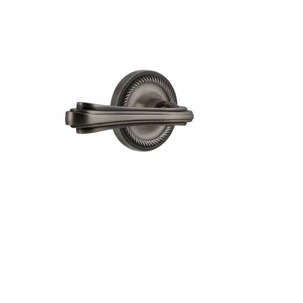 Nostalgic Warehouse Fleur Lever Passage Door Handle, Rope Rosette, Antique Pewter