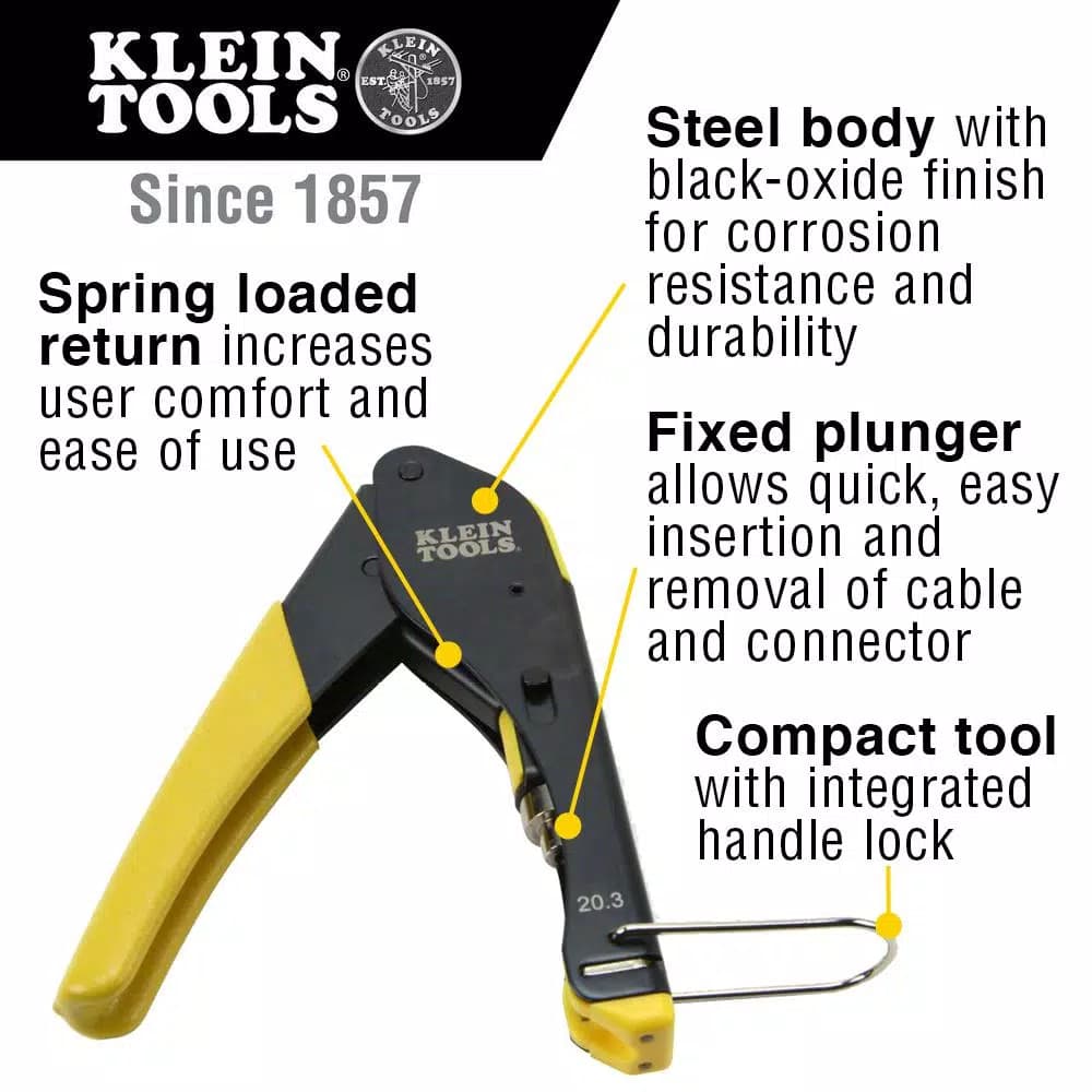 Klein Tools Coaxial Cable Installation Kit with Compression Crimper, Stripper, and Multi-Cable Cutter