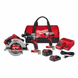 Milwaukee M18 18V Brushless 3-Tool Combo Kit with 2 Batteries and Charger thumbnail 1