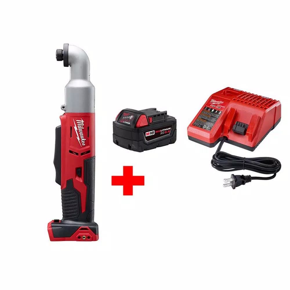 Milwaukee M18 18V Cordless 1/4 in. Hex 2-Speed Right Angle Impact Driver Kit with 5.0 Ah Battery and Charger