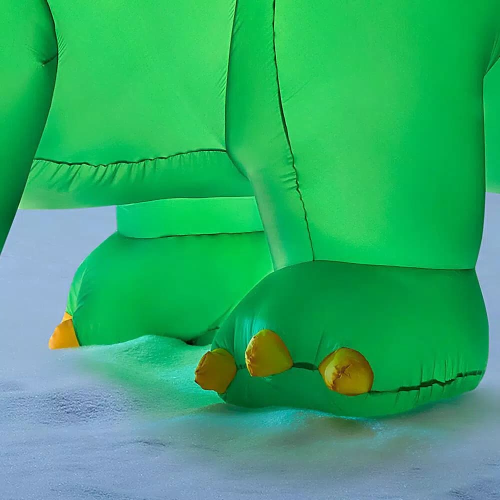 Airblown 5.7 ft. Inflatable Holiday Stegosaurus with Santa Hat and Scarf - Lighted Christmas Inflatable