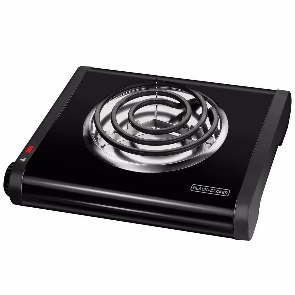 BLACK+DECKER 6 in. Single Burner Portable Hot Plate with Variable Temperature Control, Black