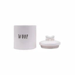 3R Studios Woof Metal Pet Toy and Food Storage Canisters with Bone Shaped Wood Handle, 2-Piece Set thumbnail 2