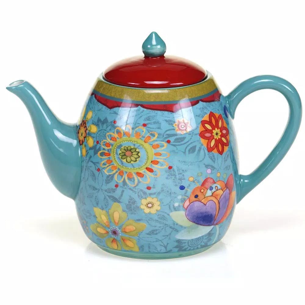 Certified International Tunisian Sunset Collection 5-Cup Earthenware Teapot