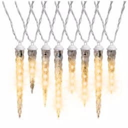 LightShow 8-Light Classic White Shooting Star LED Icicle Light Set, Outdoor, 7.5 ft thumbnail 1