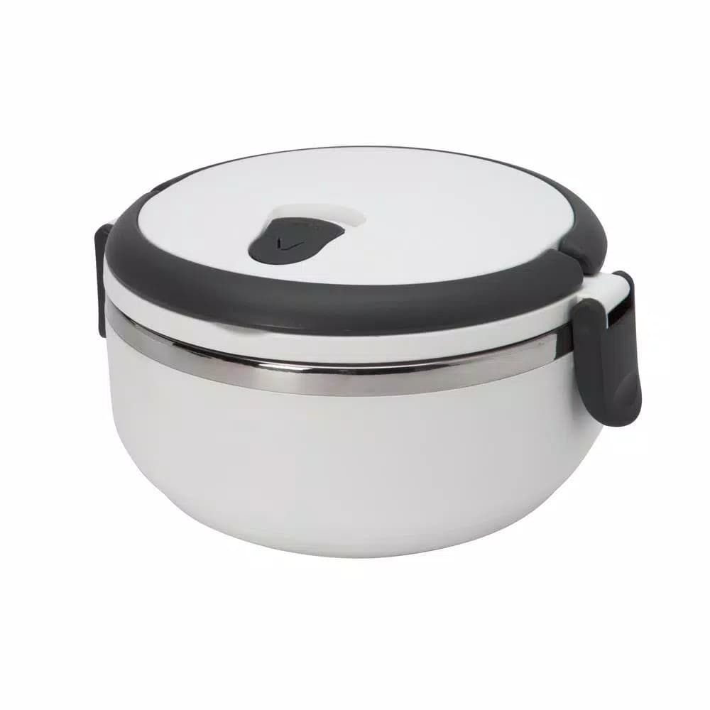 Unbranded Kitchen Details Stainless Steel 1-Tier Insulated Lunch Box - White