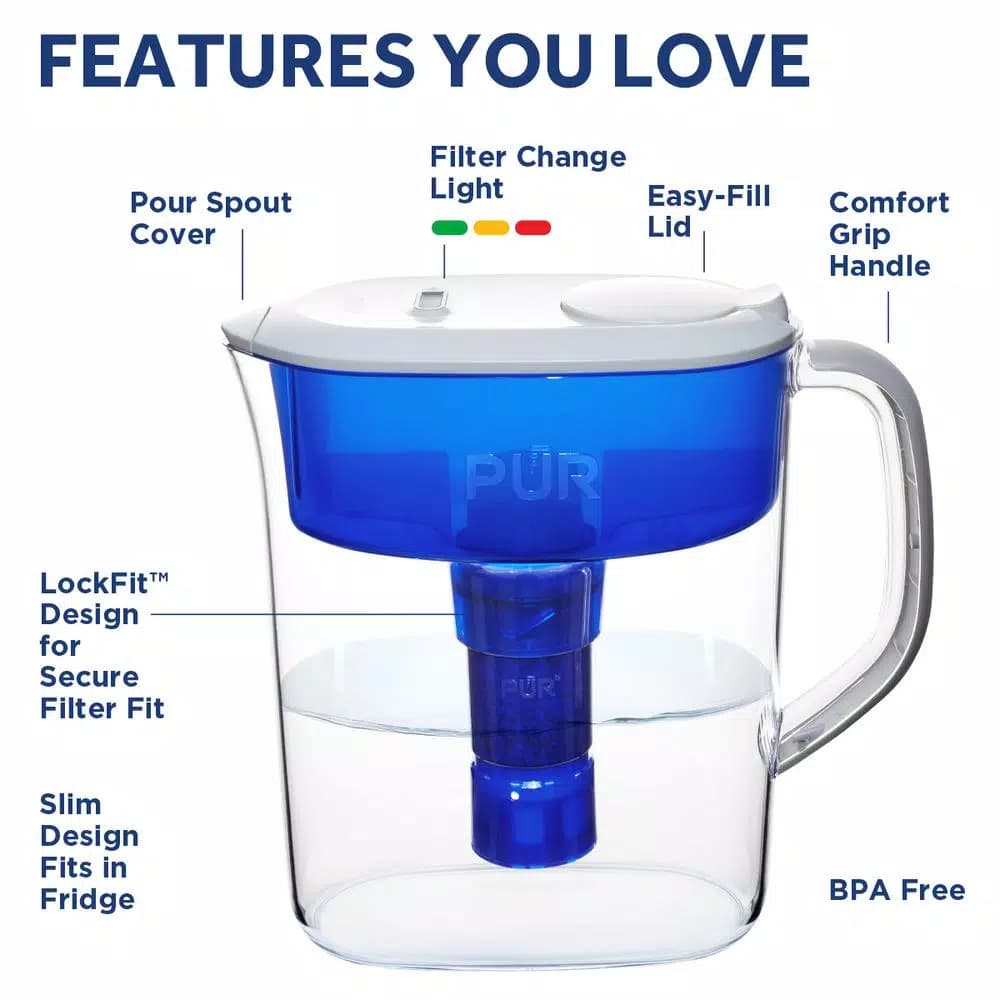 PUR Ultimate 11-Cup Water Pitcher with Lead Reduction Filter and CleanSensor LED