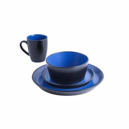 STONE LAIN 32-Piece Blue and Black Stoneware Dinnerware Set, Service for 8 thumbnail 4