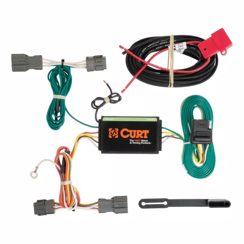 CURT Custom Vehicle-Trailer Wiring Harness, 4-Way Flat, for Kia Borrego & Hyundai Santa Fe Sport