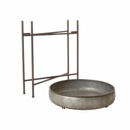 Glitzhome 25.79 in. Galvanized Metal Farmhouse Shelf with Removable Round Tray thumbnail 8