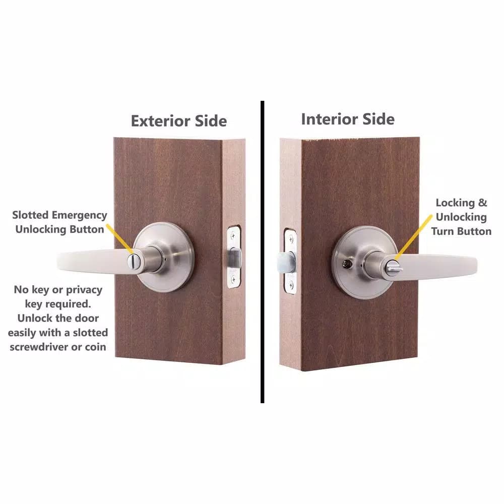 Copper Creek Daley Satin Stainless Steel Privacy Bed/Bath Door Lever