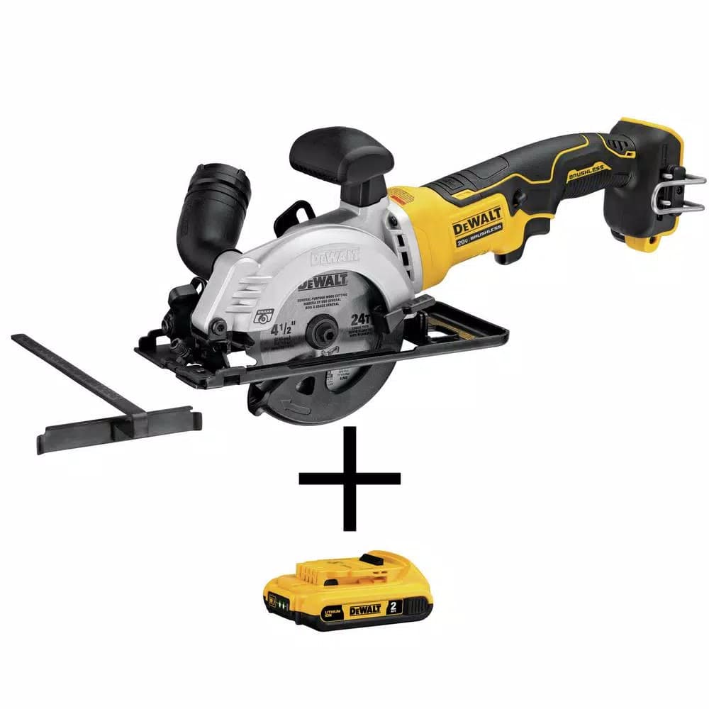 DEWALT 20V MAX ATOMIC 4-1/2 in. Brushless Cordless Circular Saw with (1) 2.0Ah Battery