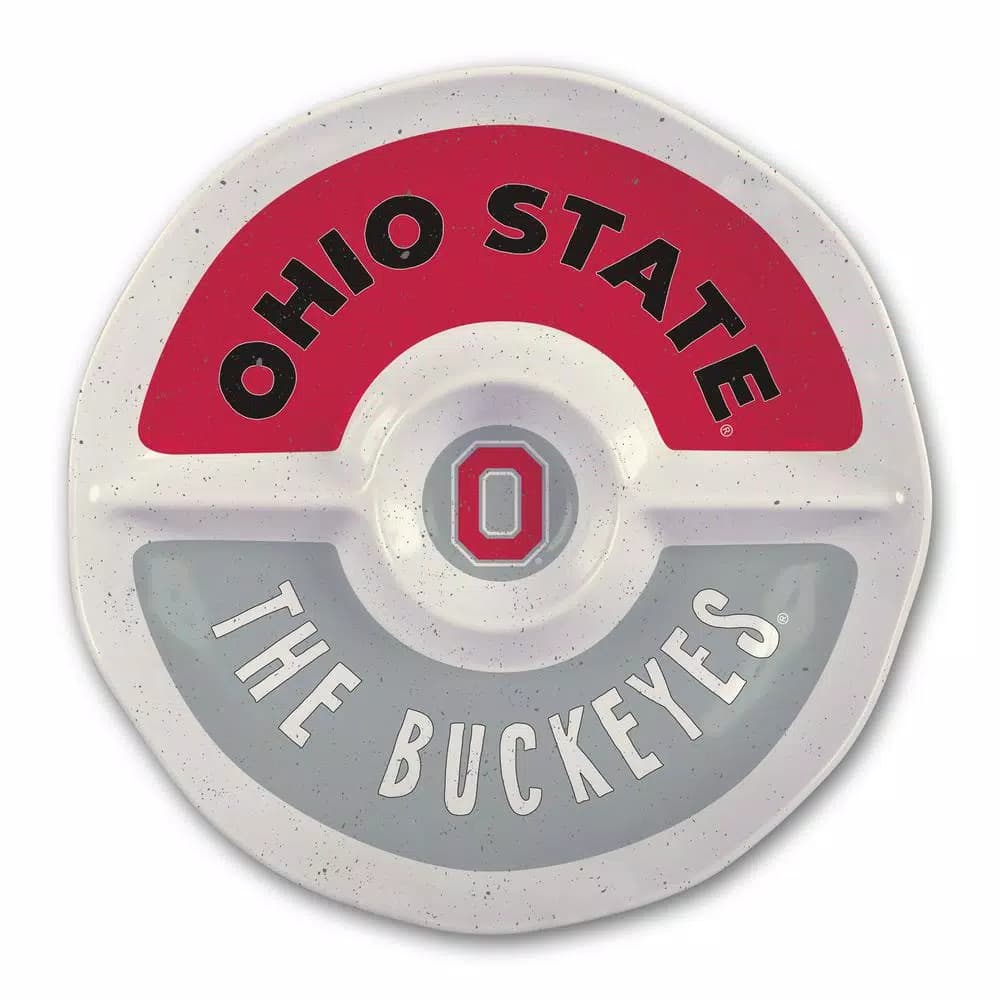 Magnolia Lane Ohio State NCAA Officially Licensed 15 in. Melamine Chip and Dip Serving Tray