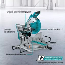 Makita 18V X2 LXT Brushless 7-1/4" Circular Saw & Miter Saw Combo Kit with 2 5.0 Ah Batteries thumbnail 2