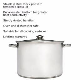 Ecolution Pure Intentions 12 Qt. Stainless Steel Stock Pot with Glass Lid thumbnail 2