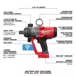 Milwaukee M18 FUEL 1 in. and 1/2 in. High Torque Impact Wrench 2-Tool Combo Kit thumbnail 3