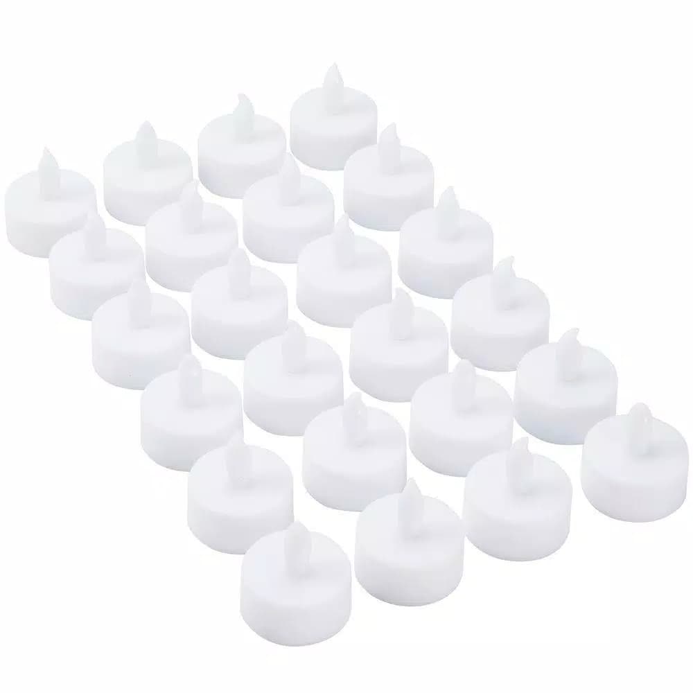 Lavish Home 24-Piece LED Tea Light Candle Set, 1.5 in. White Votive Candles
