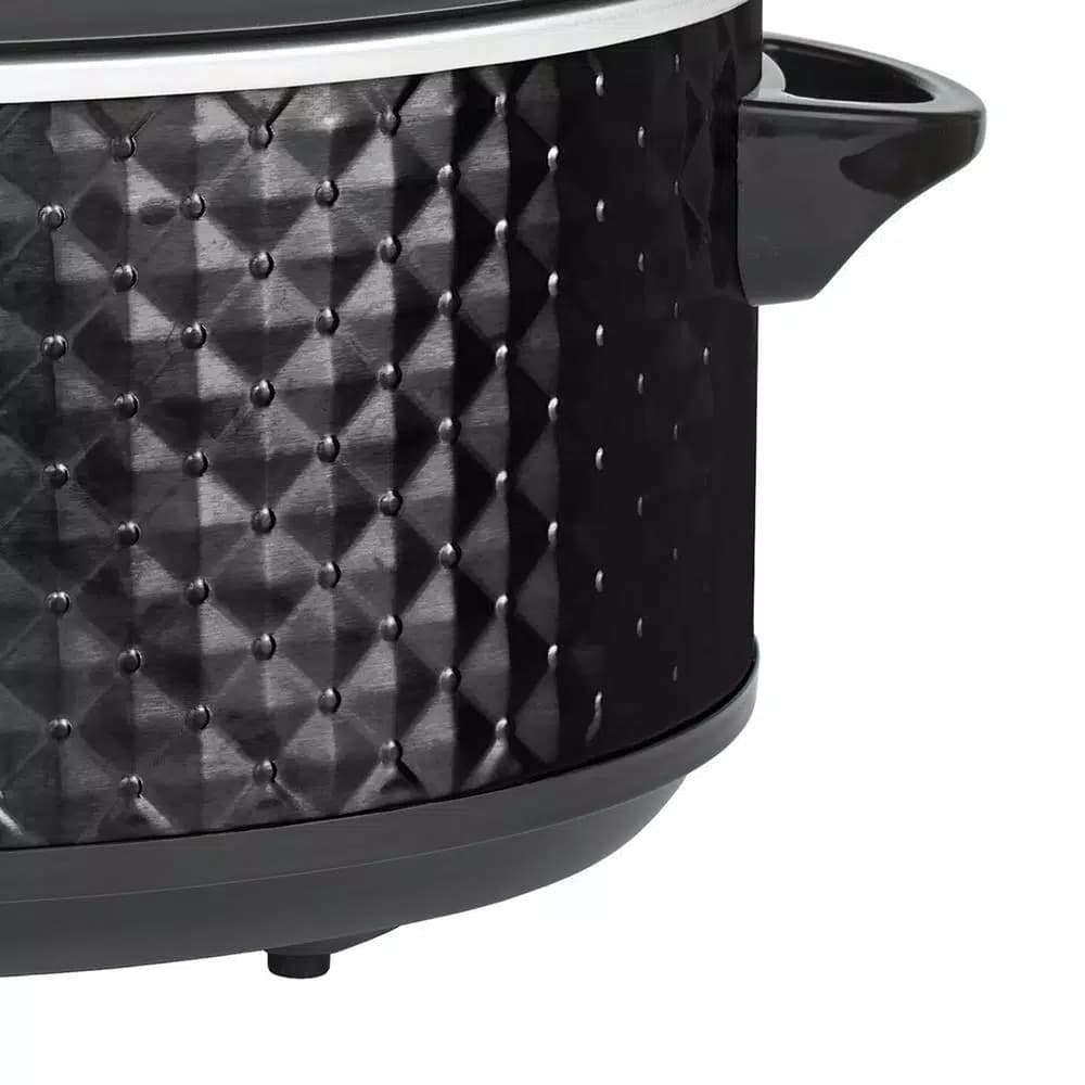 Brentwood Appliances 7 Qt. Black Slow Cooker with Removable Ceramic Pot and Tempered Glass Lid