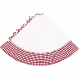 VHC Brands Emmie 60 in. Red Ruffled Patchwork Farmhouse Christmas Tree Skirt thumbnail 3