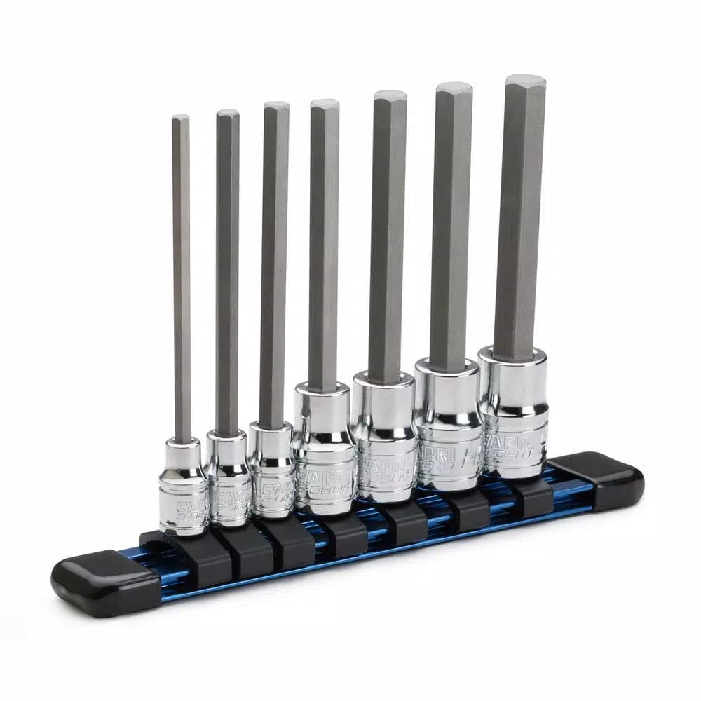 Capri Tools Metric Long Hex Bit Socket Set, 7-Piece S2 Steel