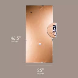 Crystal Art Gallery Large Rectangle White Modern Mirror with Wood Grain Finish (46.5 in. H x 25 in. W) thumbnail 5