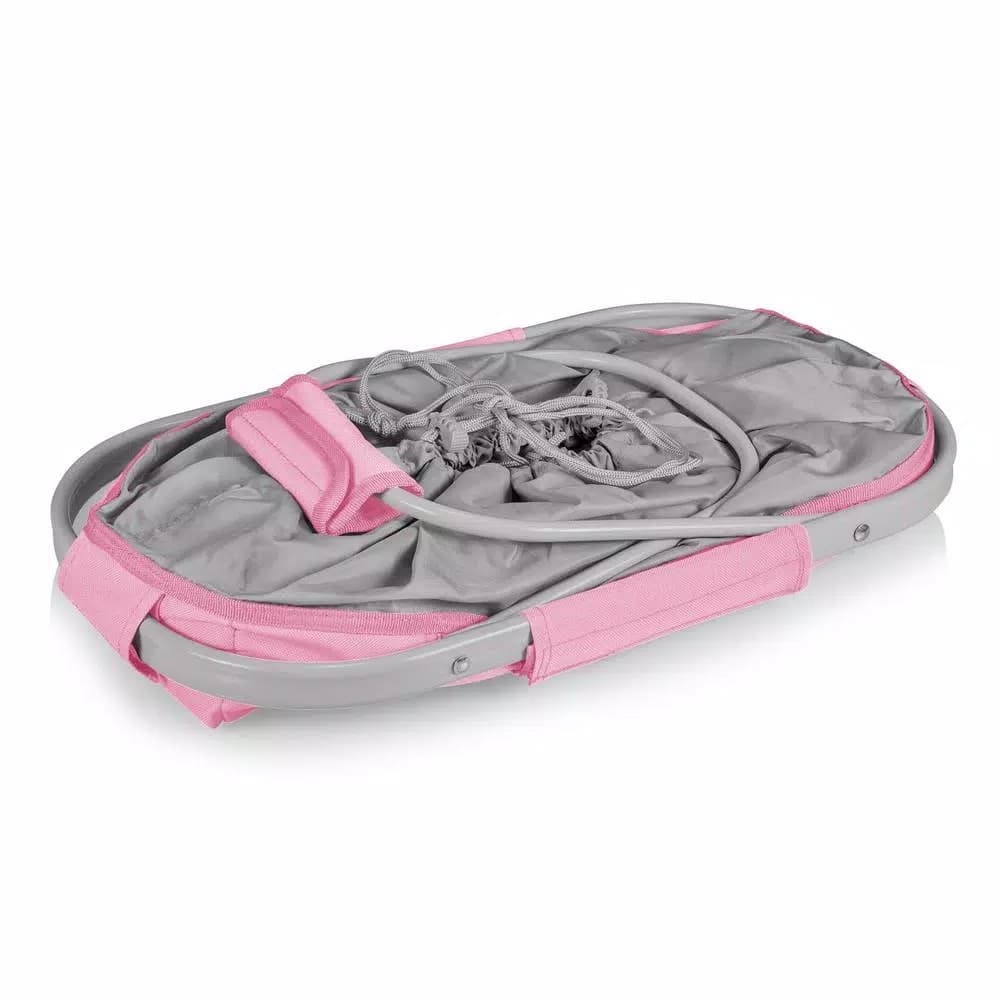 Picnic Time Metro Basket 9 Qt. Pink Collapsible Insulated Picnic Basket & Soft-Side Cooler