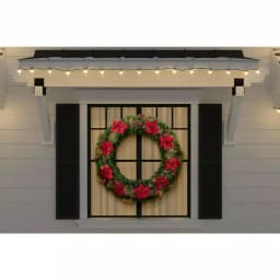 Home Accents Holiday Home Holiday Accents 48 in. Burgundy Poinsettia Mixed Pine Wreath with Berries and Gold Glitter Cedar thumbnail 2