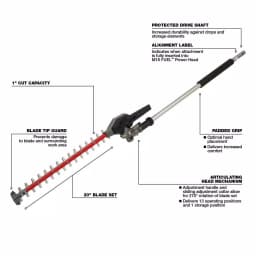 Milwaukee M18 FUEL QUIK-LOK Cordless Brushless String Trimmer, Pole Saw, Hedge Trimmer & Edger Combo Kit thumbnail 5