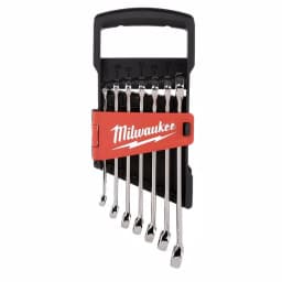 Milwaukee 7-Piece Metric Combination Wrench Set with MAX BITE Open-End Grip thumbnail 4