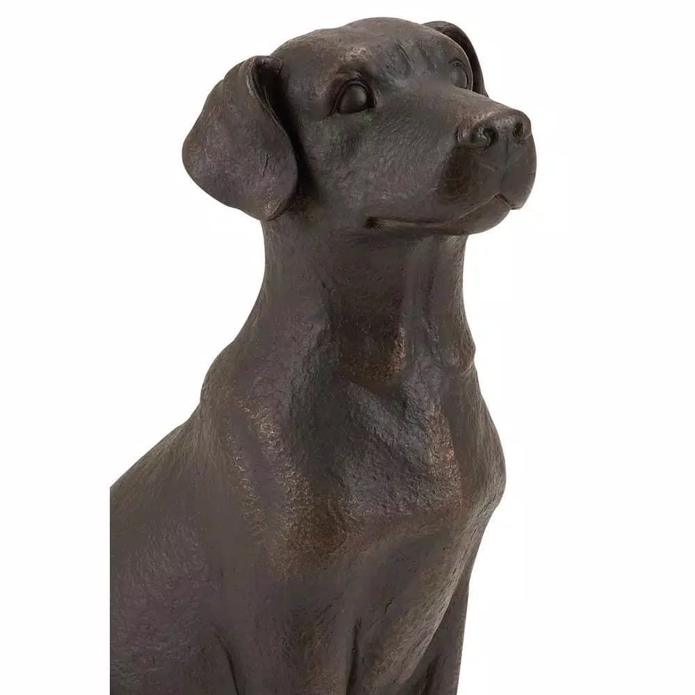 LITTON LANE 16 in. Chocolate Labrador Retriever Bronze Decorative Figurine Sculpture