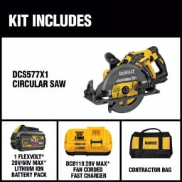 DEWALT 60V MAX FLEXVOLT 7-1/4 in. Brushless Wormdrive Style Circular Saw Kit with 9.0Ah Battery thumbnail 2