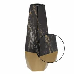 LITTON LANE 18 in. Ceramic Black and Gold Modern Geometric Bud Vase thumbnail 3
