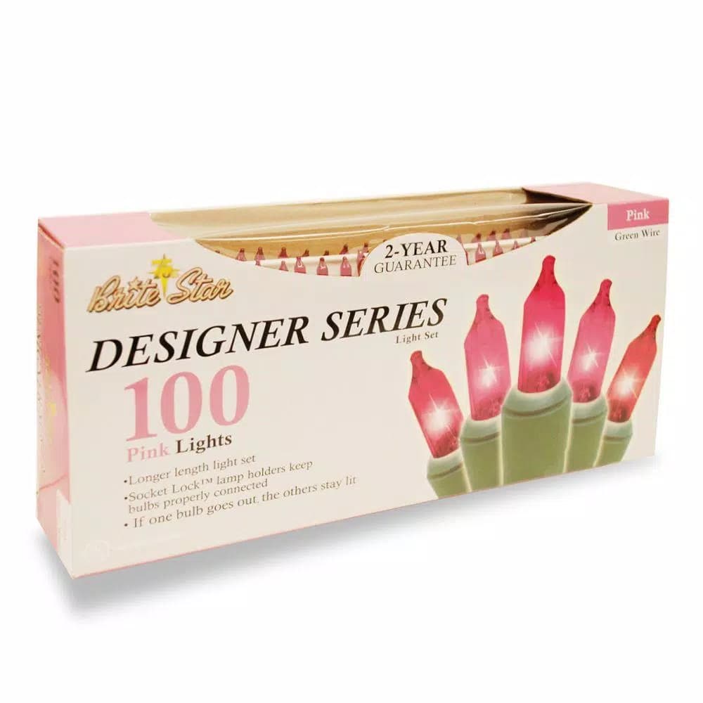 Brite Star Designer Series Pink Mini Incandescent Light Set, 100-Light, Set of 2