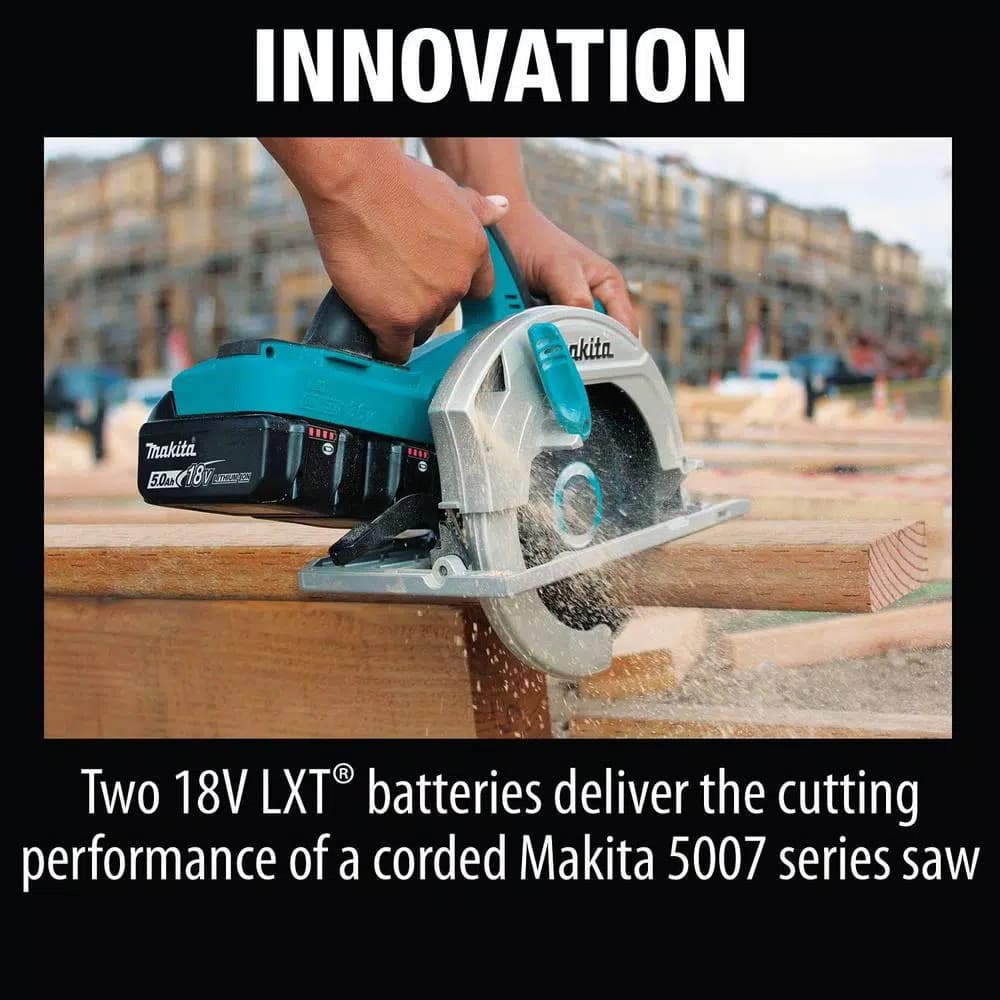 Makita 36V (18V x2) 7-1/4 in. Cordless Circular Saw Kit with 2 5.0 Ah Batteries and Charger