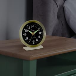 Equity by La Crosse 4 in. Round Analog Wind-Up Bell Metal Alarm Clock - Gold thumbnail 6