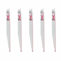 Milwaukee 12 in. 5 TPI Wood Cutting Reciprocating Saw Blades, Bi-Metal (5 Pack) thumbnail 1