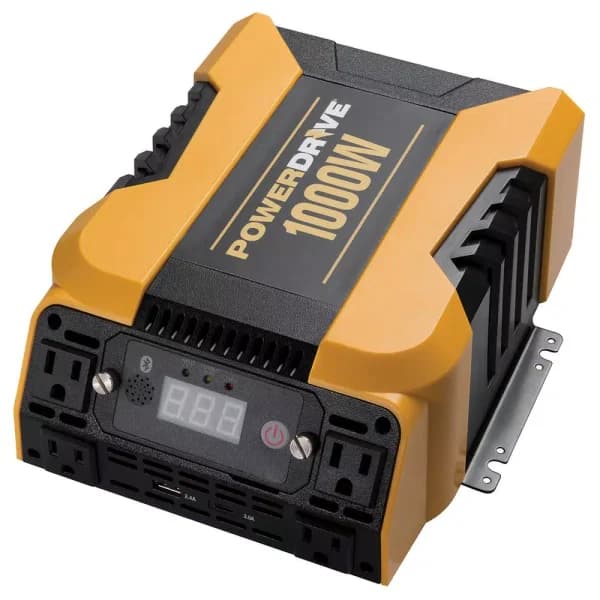 PowerDrive 1000W Power Inverter, 12V DC to AC, Bluetooth App Control, 4 AC Outlets, USB-C & USB-A Ports