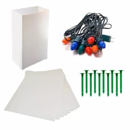 LUMABASE Multi-Color Electric Luminaria Kit - Set of 10 Weather Resistant Outdoor Lanterns thumbnail 2