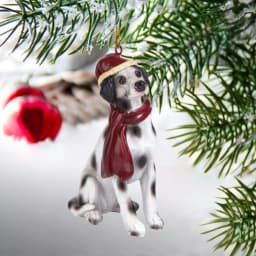 Design Toscano Dalmatian Dog Holiday Ornament Sculpture with Santa Hat and Scarf thumbnail 6