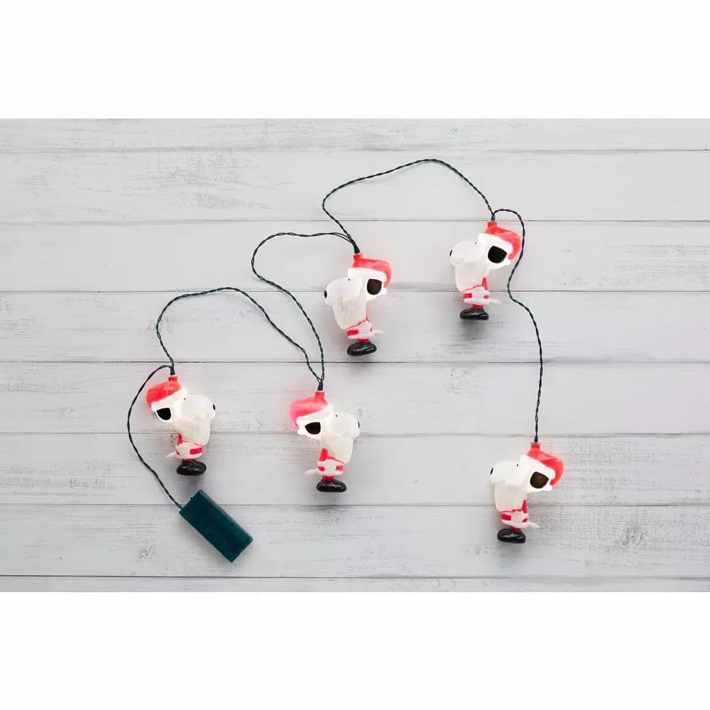 Peanuts Snoopy 5-Light LED Battery Operated Holiday String Lights, 56 in., White