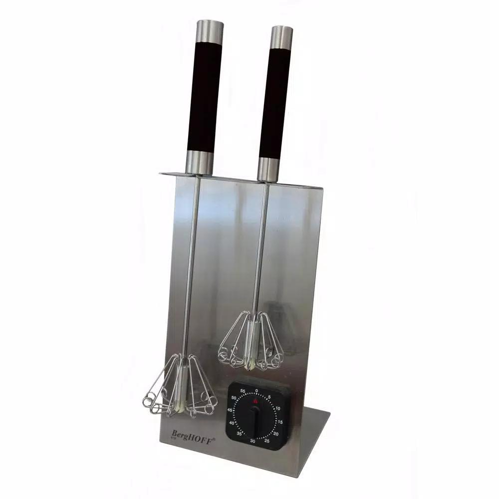 BergHOFF Stainless Steel Whisk Set with Stand and Built-in Timer
