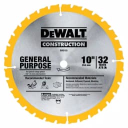 DEWALT 10 in. 32-Teeth Construction Carbide Circular Saw Blade thumbnail 1