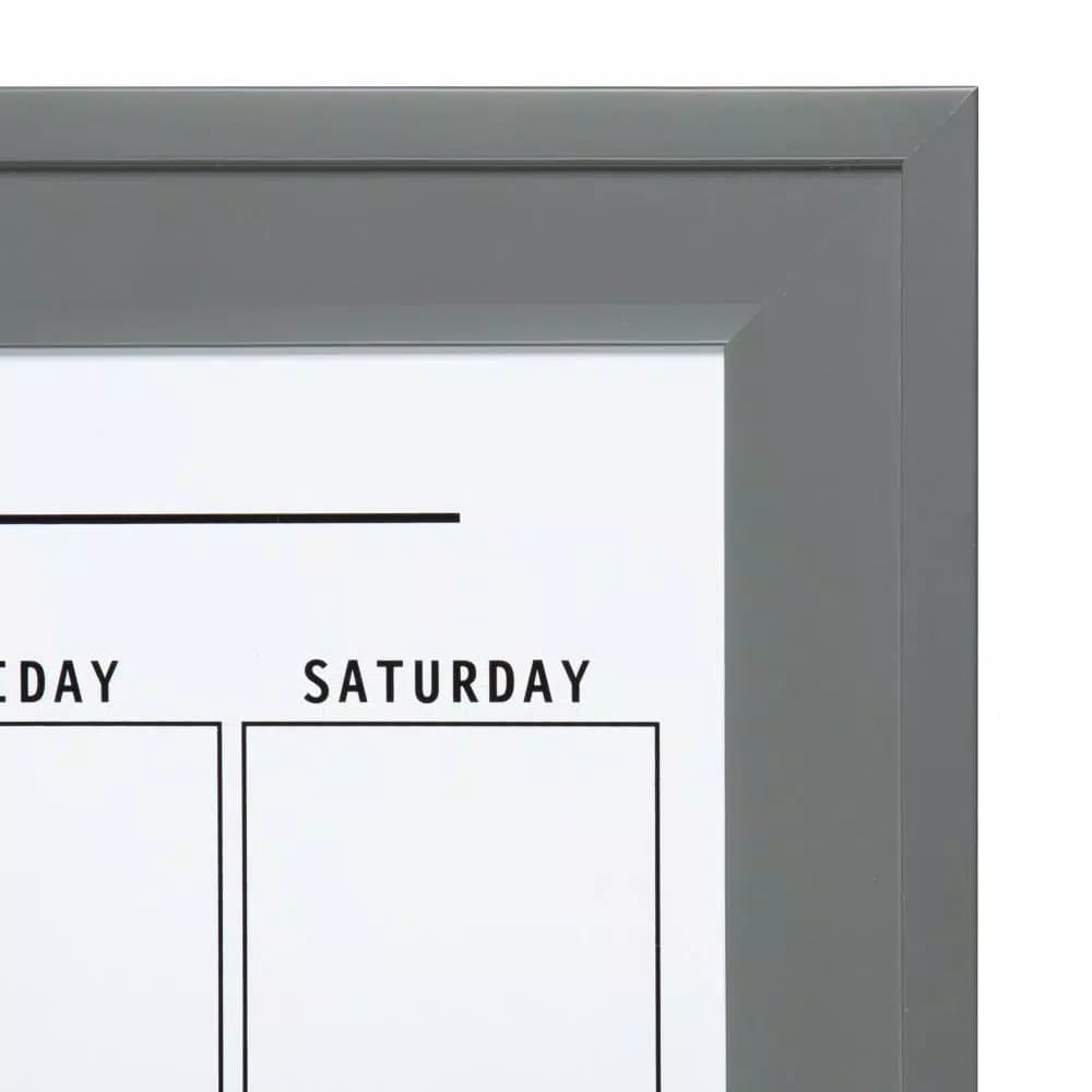 DesignOvation Bosc Monthly Dry Erase Magnetic Calendar Wall Organizer with Frame