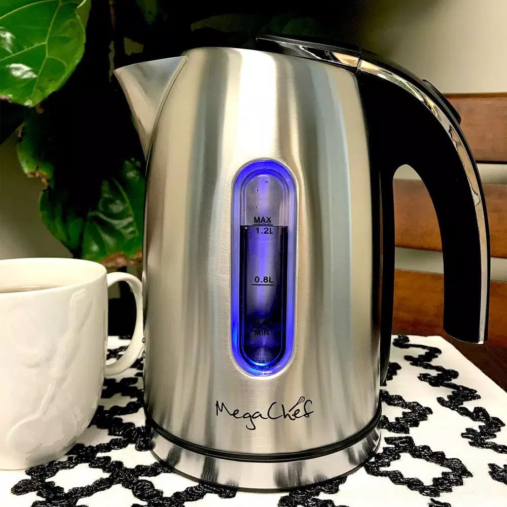 MegaChef Mega Chef 5-Cup Stainless Steel Electric Tea Kettle, 1.2L