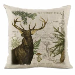 Heritage Lace Lodge Hollow Natural Elk Animal Print Rustic Throw Pillow, 18 x 18 in. thumbnail 4
