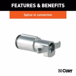 CURT 6-Way Round Trailer Connector Plug, Diecast Metal, Male End thumbnail 3