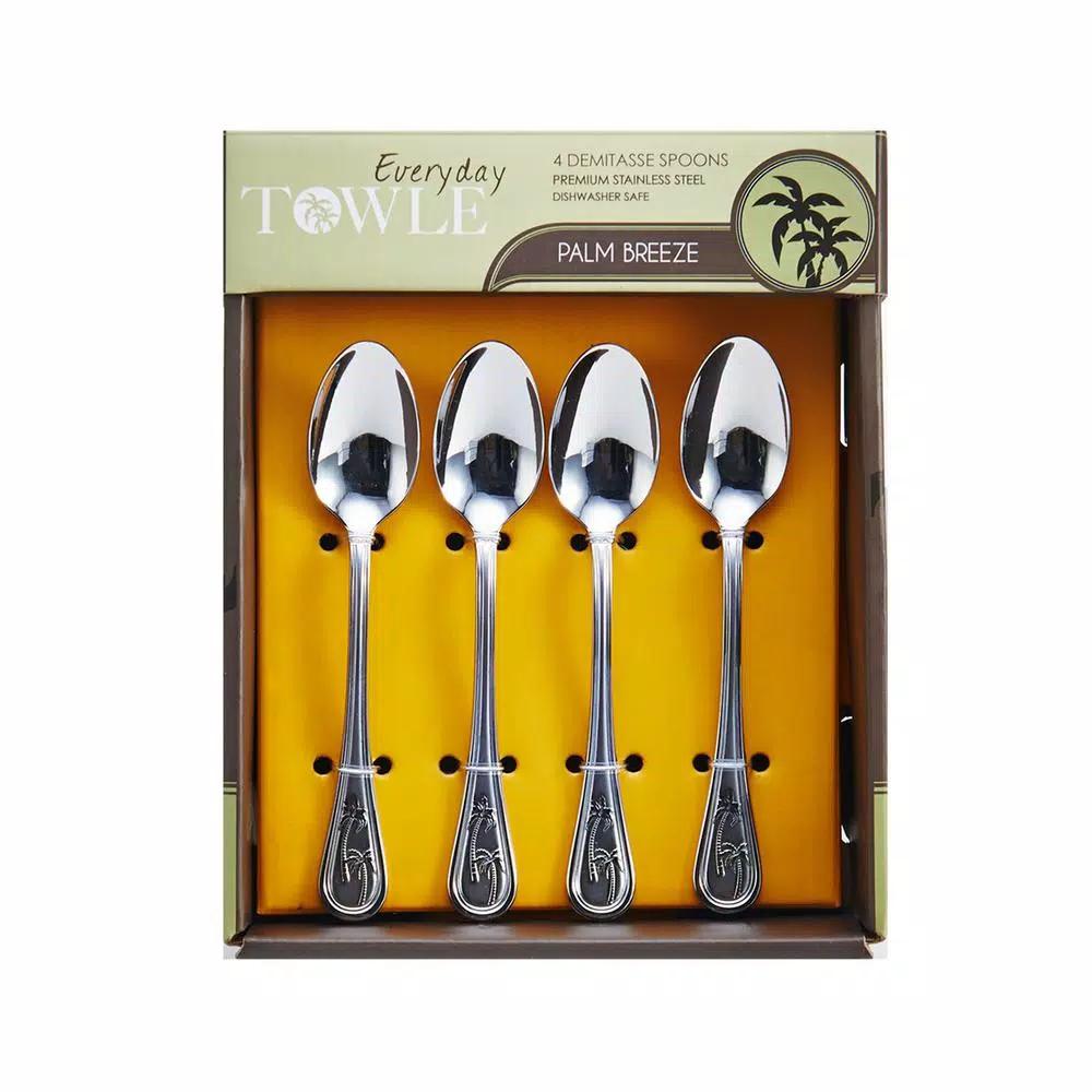 Towle Living Towle Palm Breeze 18/0 Stainless Steel Demi Spoons, Set of 4